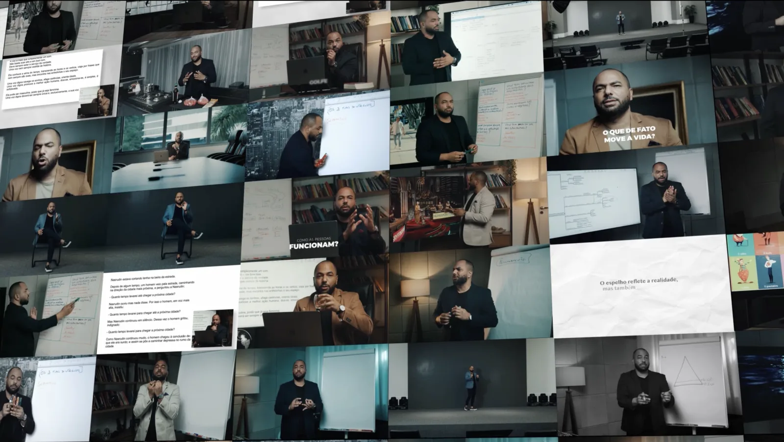 Mosaico das aulas do Falar Bem Conecta